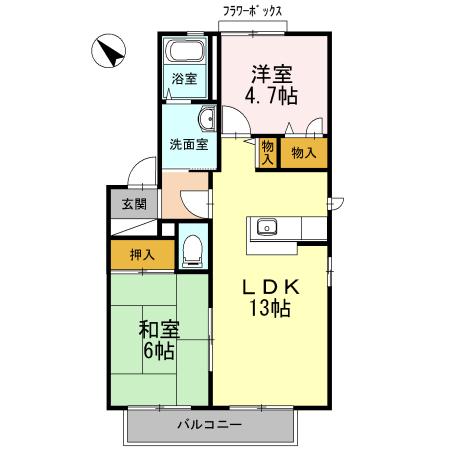 メゾンエムロード　E棟（201） 間取り図画像