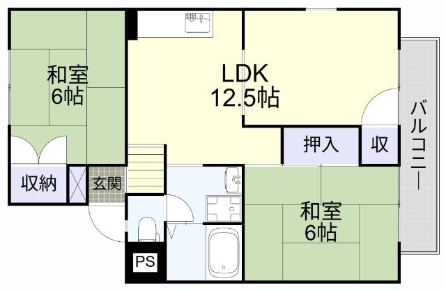 シャルムナガイ　A棟（205） 間取り図画像