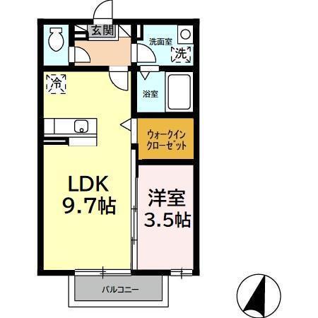 メゾン　ラフィーネ　B棟（203） 間取り図画像