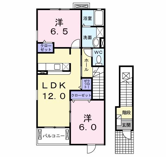 アブニールソレイユ　Ｂ（201） 間取り図画像