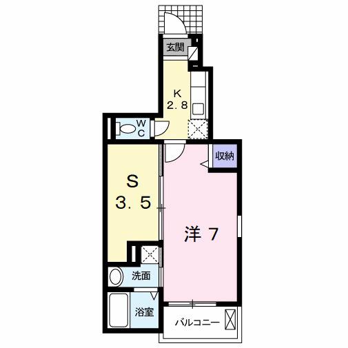 ラインハイム足立山Ｄ（101） 間取り図画像