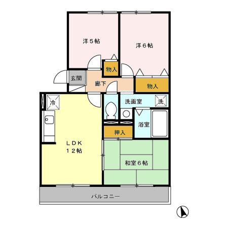 リバーフィールドⅠ（303） 間取り図画像