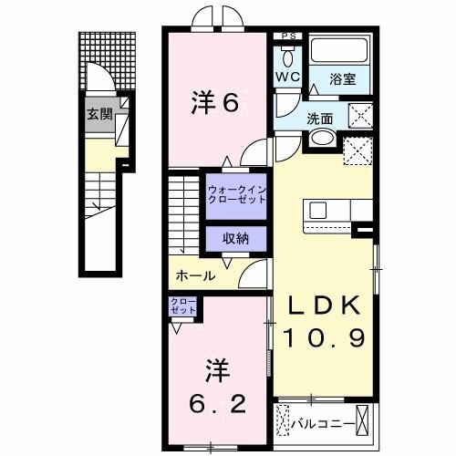 弥生桜Ⅱ・Ｃ（201） 間取り図画像