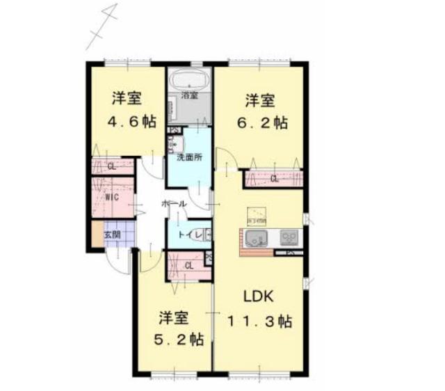 メゾン　サンジェル　B棟（102） 間取り図画像