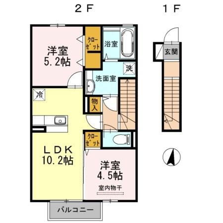 ソレイユ　ヴィラージュM（205） 間取り図画像