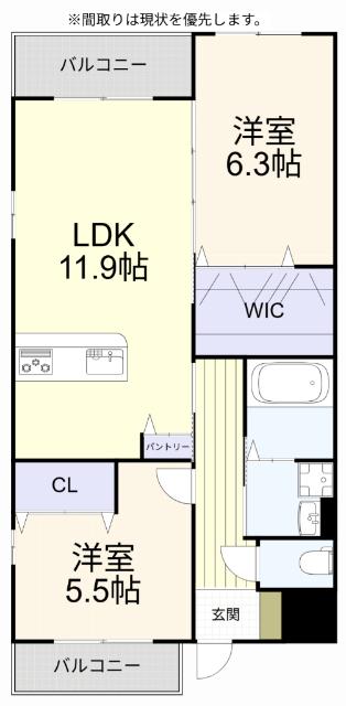 ＬＩＢＥＲＴＹ　ＴＡＨＡＲＡ（301） 間取り図画像