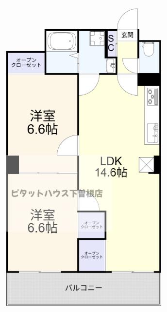 霧ヶ丘コーポラス（202） 間取り図画像