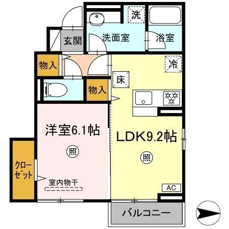 D-ROOM下城野（101） 間取り図画像