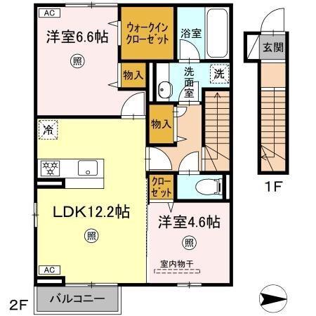 D-ROOM下城野（203） 間取り図画像