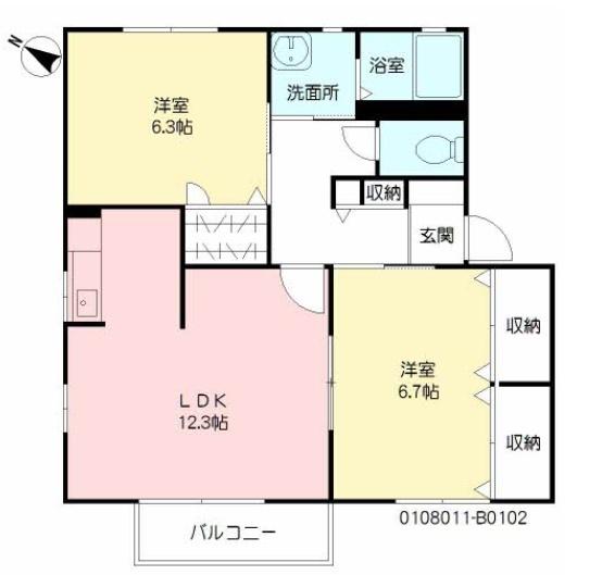エスポワール・アージュ下石田B棟（102） 間取り図画像