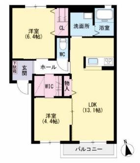 パストラーレ潤崎C棟（202） 間取り図画像