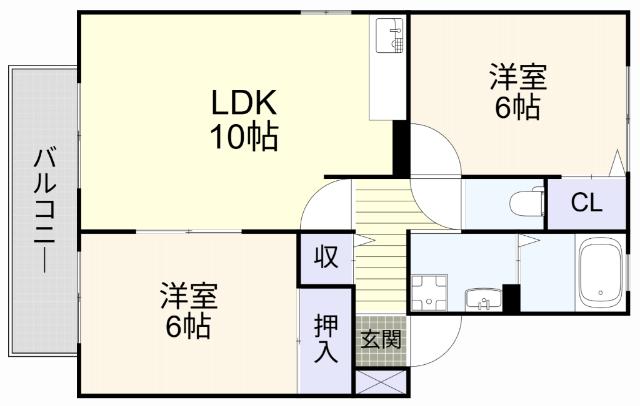 セジュール蜷田（201） 間取り図画像