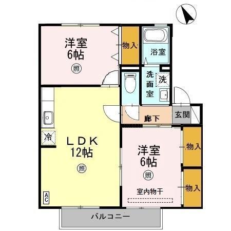 サンハイム徳力（202） 間取り図画像