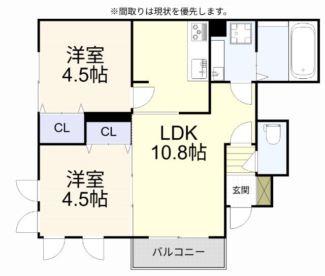 華（101） 間取り図画像