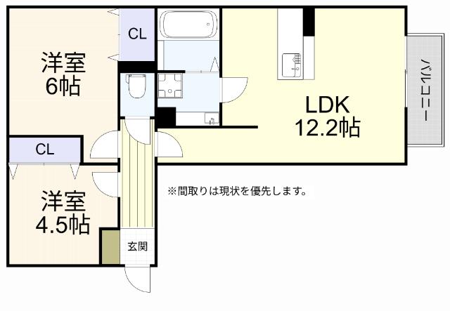 Casa Felice　　Ａ棟（105） 間取り図画像