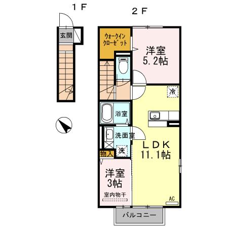 セジュール朽網Ⅱ（201） 間取り図画像