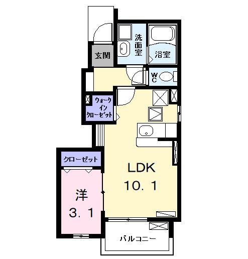 ノーブル港西　Ⅰ（101） 間取り図画像