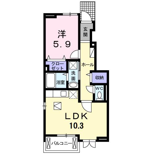 サプリング　オーチャード　Ｂ（105） 間取り図画像