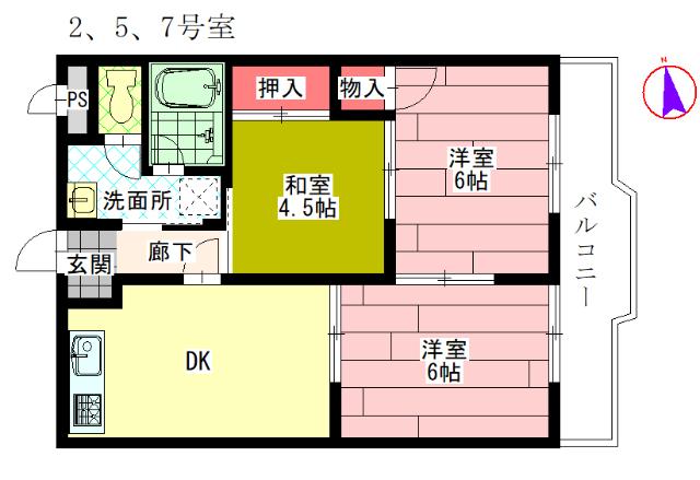 コスモハイム幸（201） 間取り図画像