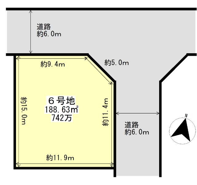 いなべ市大安町平塚　6号地 区画図