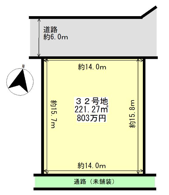 いなべ市大安町平塚　32号地 区画図