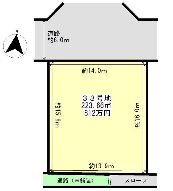 いなべ市大安町平塚　33号地 区画図