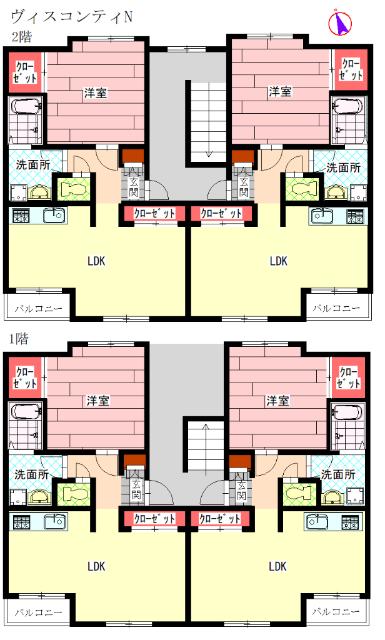 ヴィスコンティN、ヴィスコンティS 間取り図画像