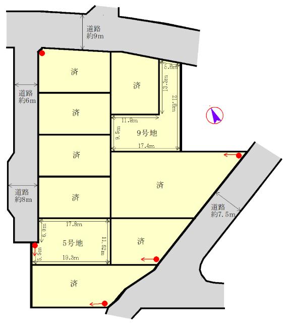 四日市市日永西1丁目　9号地 区画図