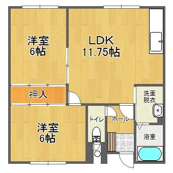 広陽ハイツ（1-3） 間取り図画像