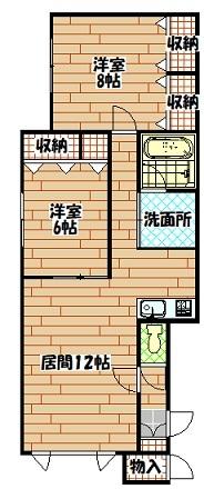カラーズB（203） 間取り図画像