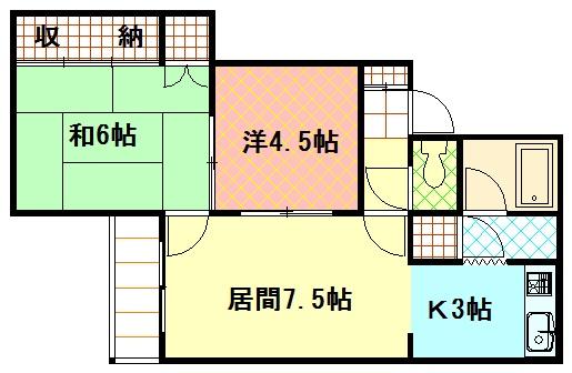 大雪マンション（3-C） 間取り図画像