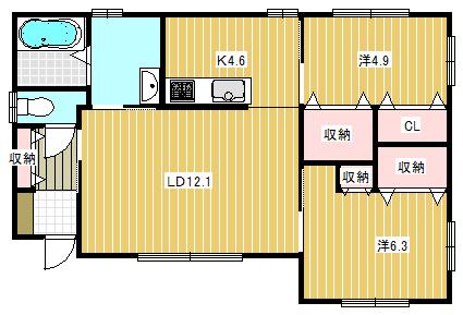 プランドールB（1F） 間取り図画像