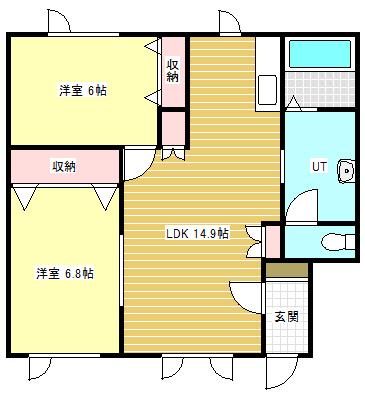 プードリエボアA・Ⅲ（1-A） 間取り図画像