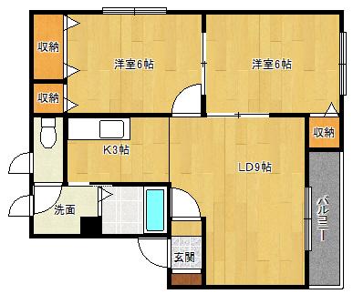 リバーサイド77・A（2-A） 間取り図画像