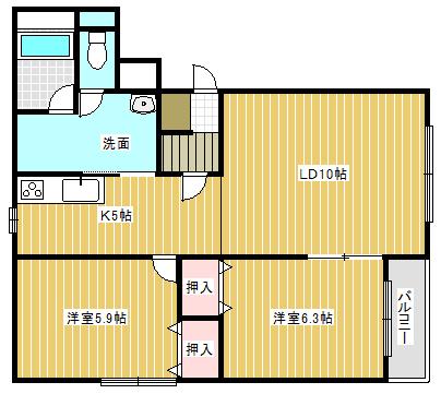 グランデュールⅡ（3-A） 間取り図画像