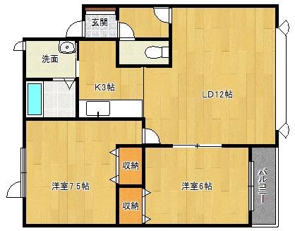 ショコラ61（202） 間取り図画像