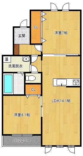 カーサ・レジーナ（3-B） 間取り図画像