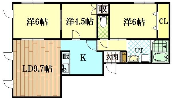 ｆクローバー（201） 間取り図画像