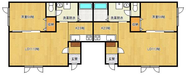 アイーレⅡ（2-A） 間取り図画像