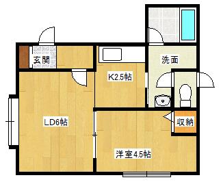 ブルーガーデンⅠ（2-B） 間取り図画像