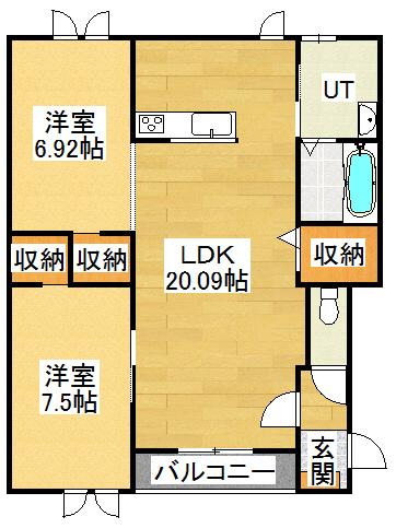 プリマ上士幌C棟（303） 間取り図画像