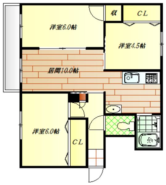 ヴィラナリー旭川　D棟（503） 間取り図画像