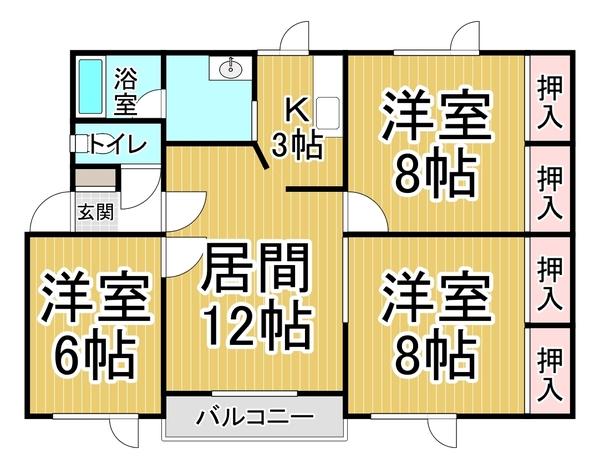 コーポフジサワC棟（2F） 間取り図画像