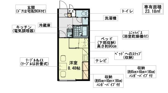 レオパレス札内B（105） 間取り図画像