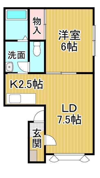 ミワハイツⅢ（206） 間取り図画像