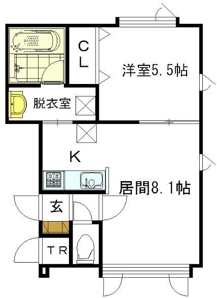 スカイハイツ南A（205） 間取り図画像