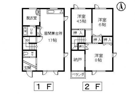 ノースファイブⅡ（B） 間取り図画像