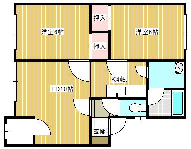 グレースタウンA（102） 間取り図画像