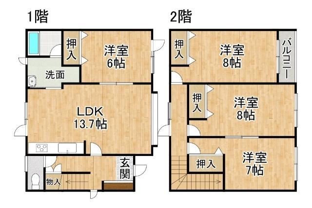 東4条南19丁目貸家（1） 間取り図画像