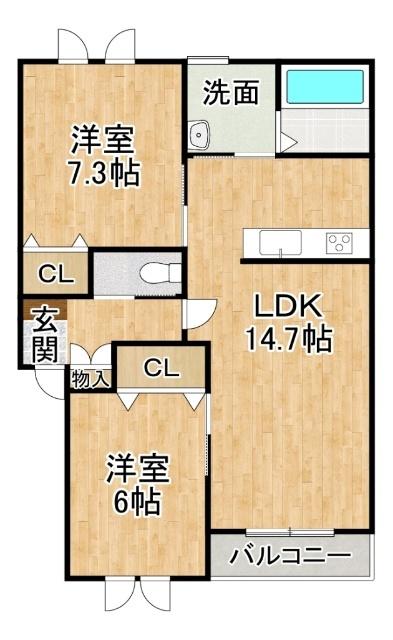 FitlifeⅢ（2-B） 間取り図画像